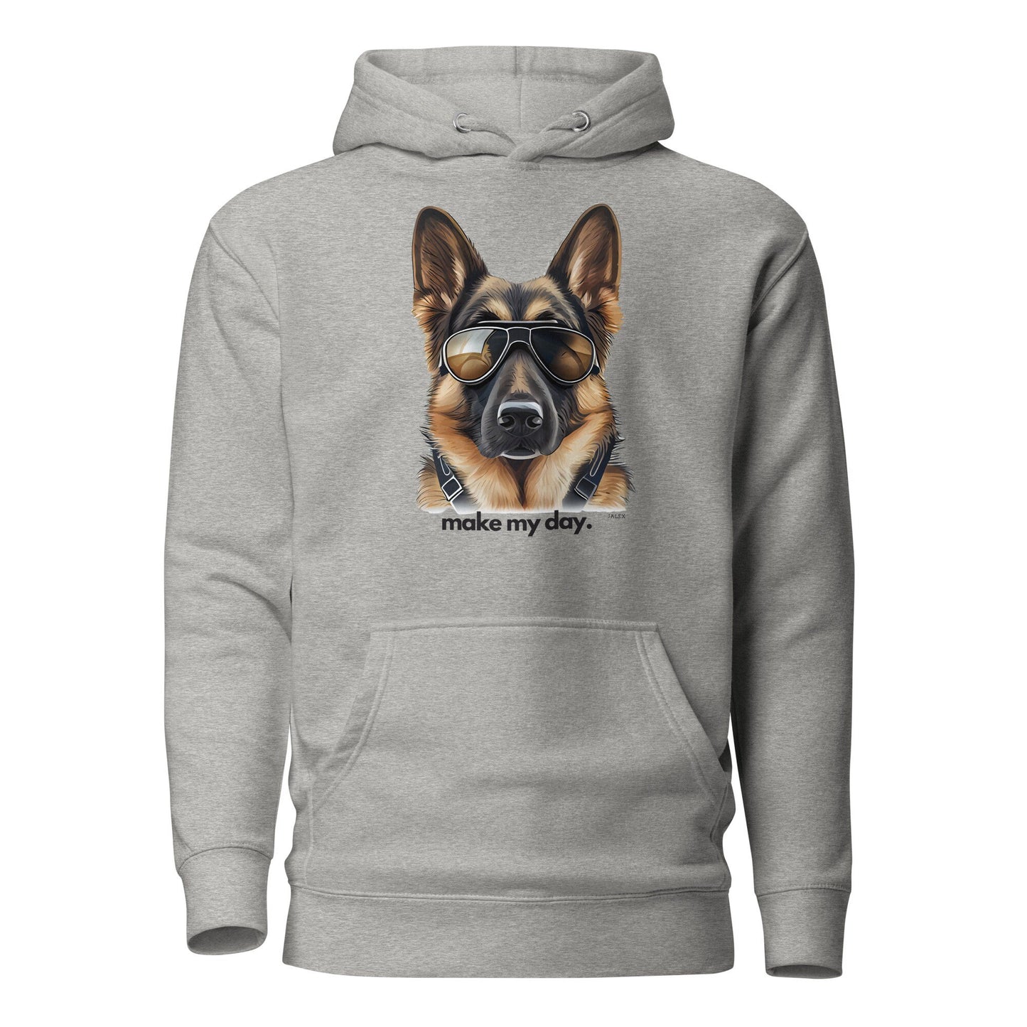 German Shepherd Aviator Sunglasses "make my day." Unisex Hoodie