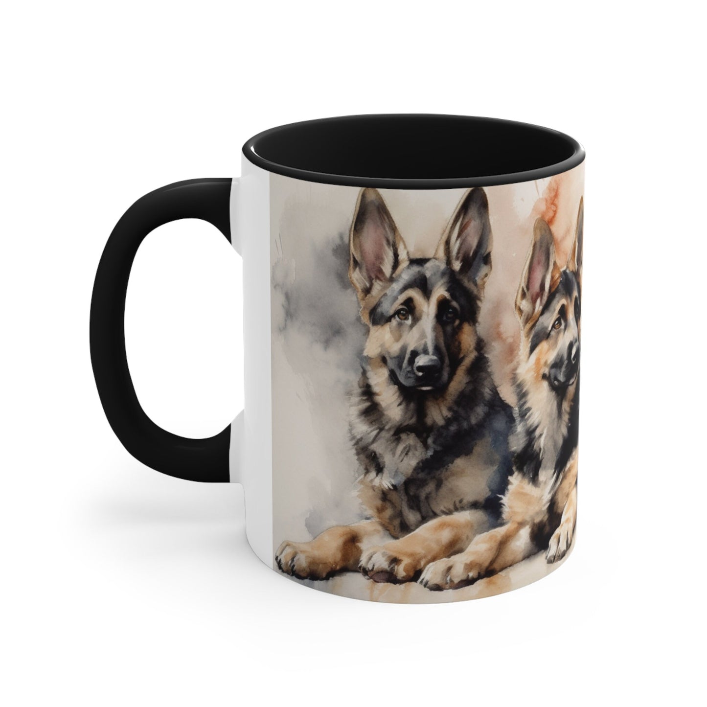 4 Older German Shepherd Puppies Coffee Mug, 11oz