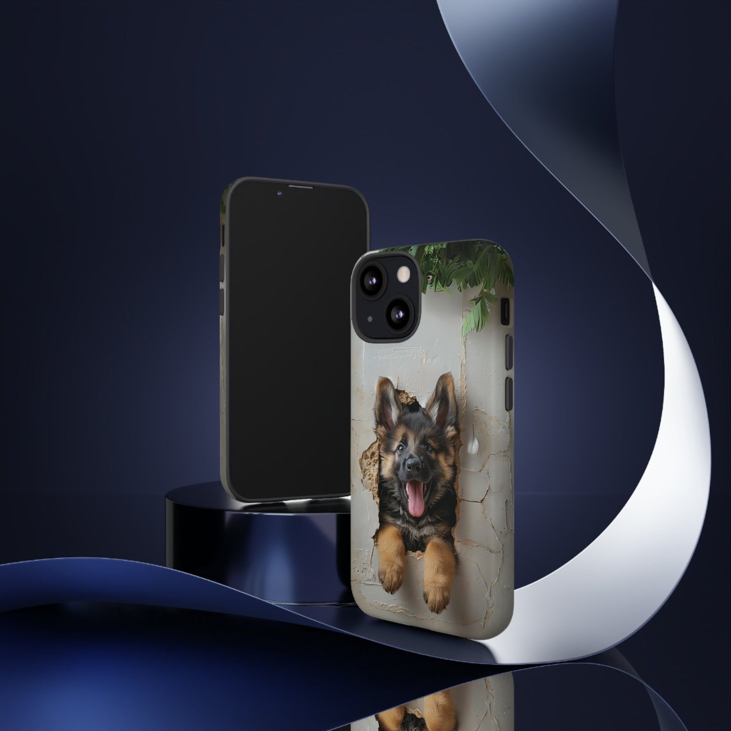 German Shepherd Puppy Breaking Wall | Light Colors | Tough Phone Cases