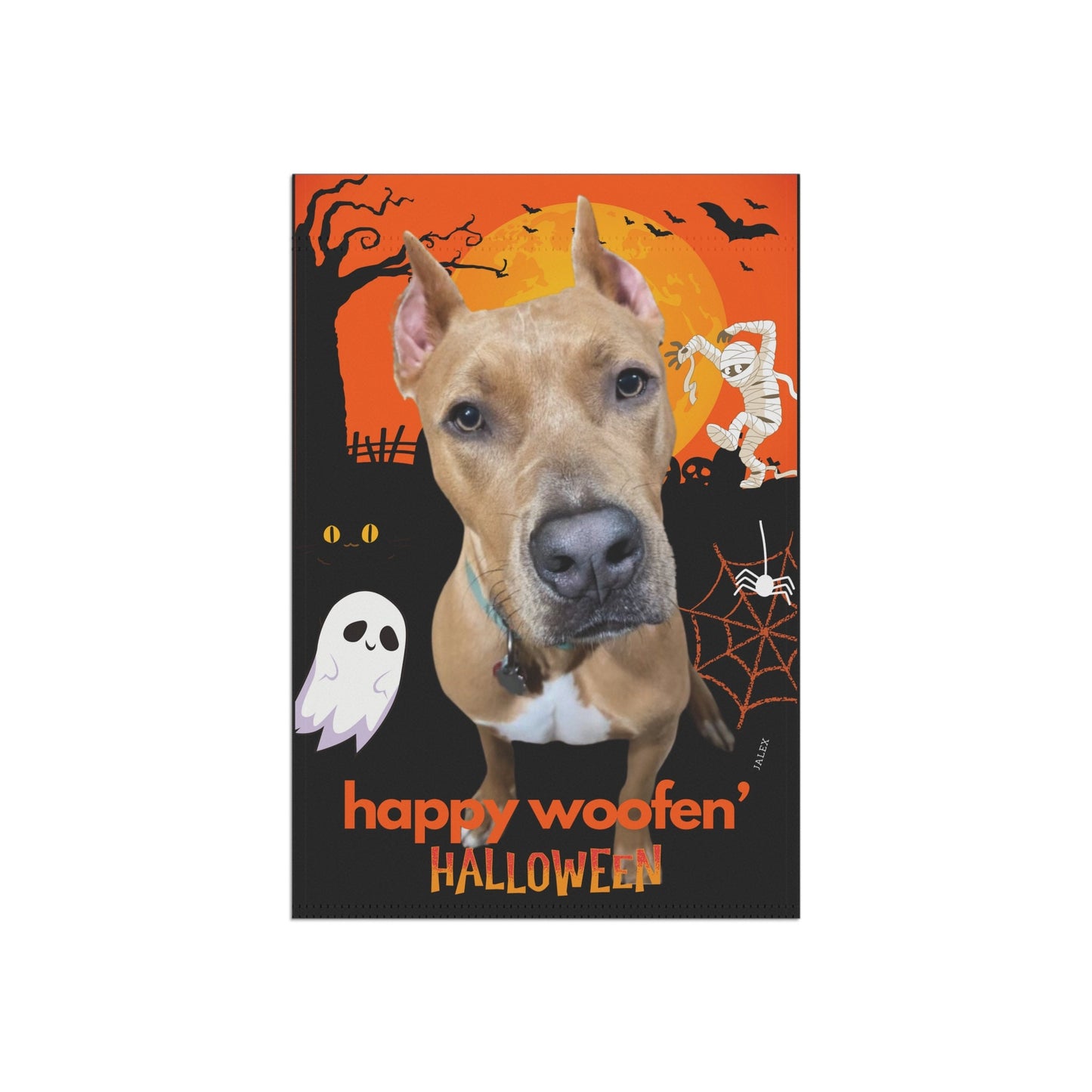 Custom Flag, Garden Flag, Happy Woofen' Halloween, House Flag, Banner, Printed Both Sides