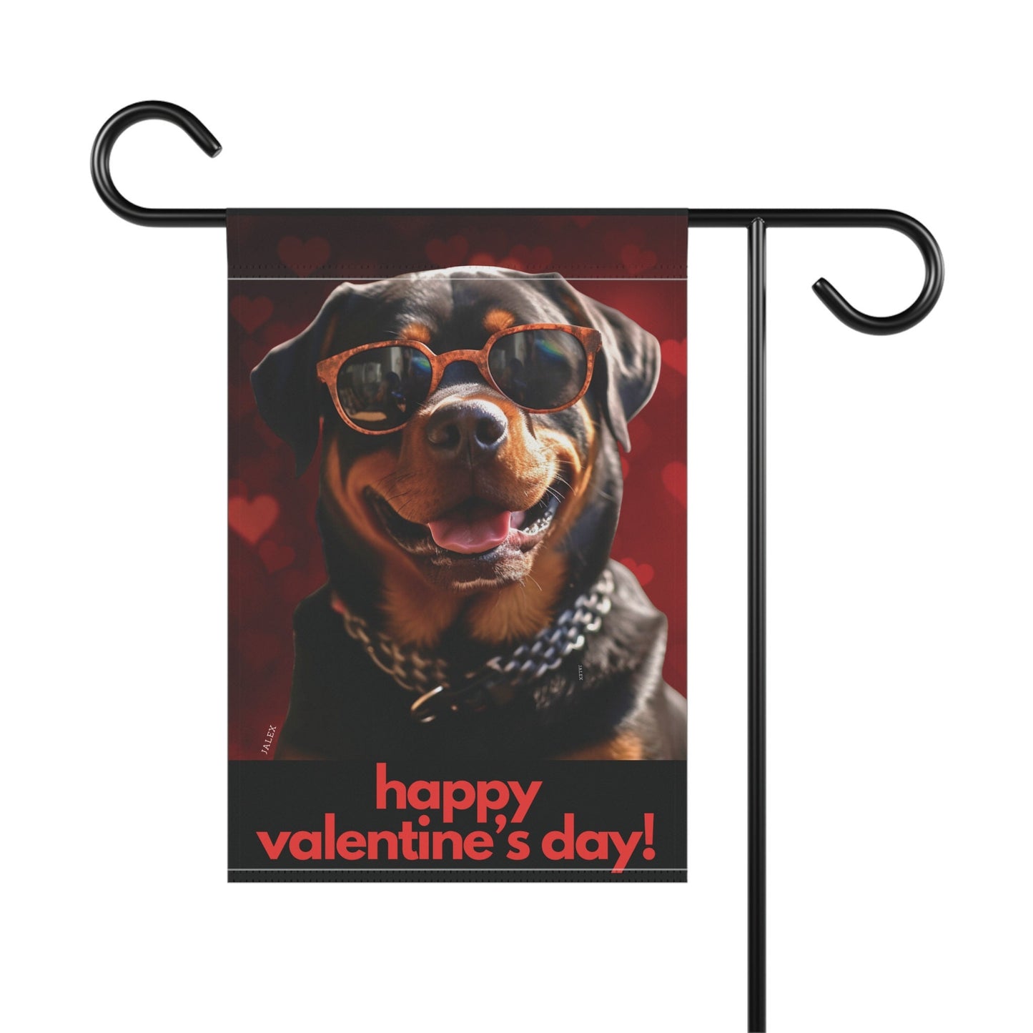 Rottweiler Flag, Garden Flag, Happy Valentine's Day, House Flag, Banner, Printed Both Sides