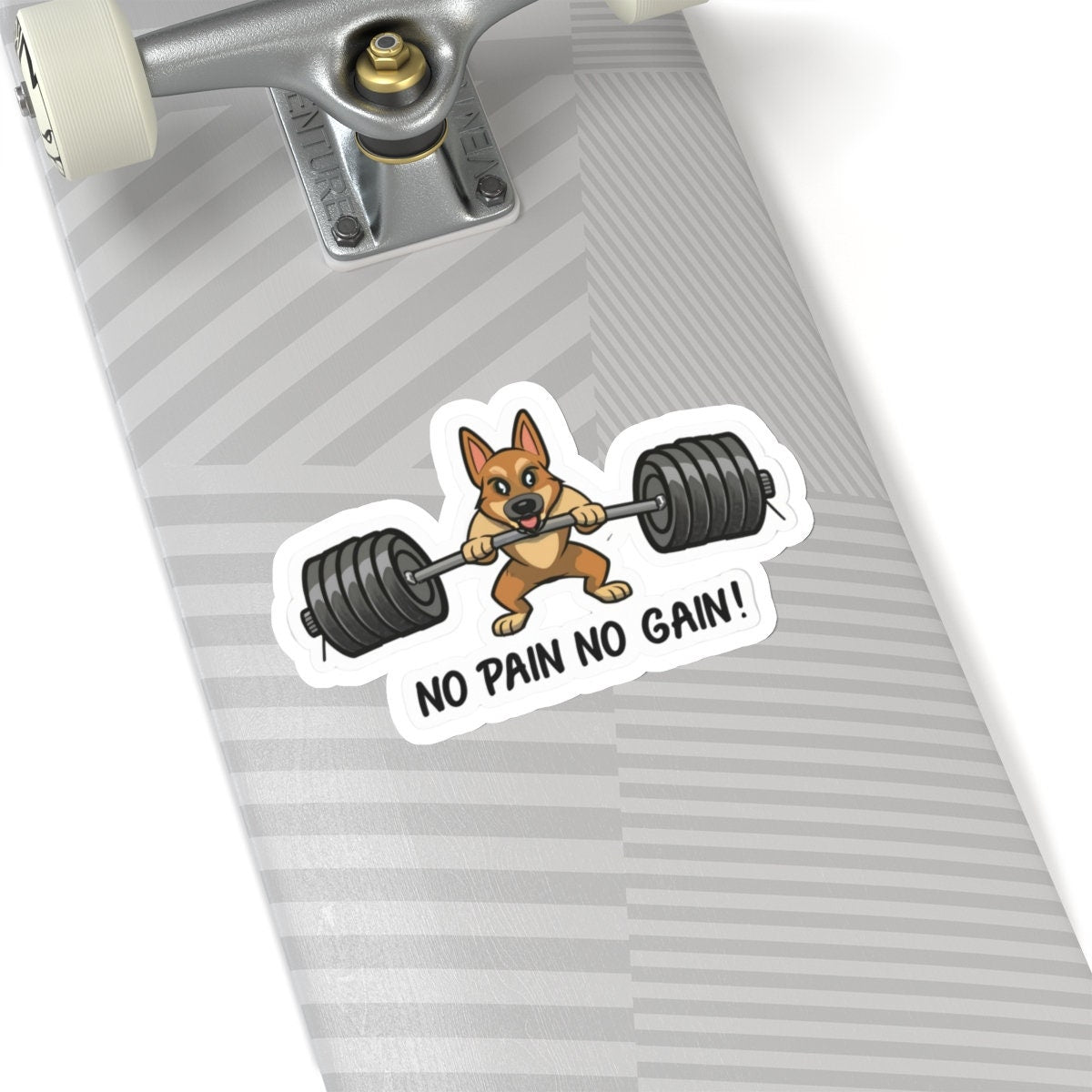 German Shepherd | No Pain No Gain | Cute Dog Sticker