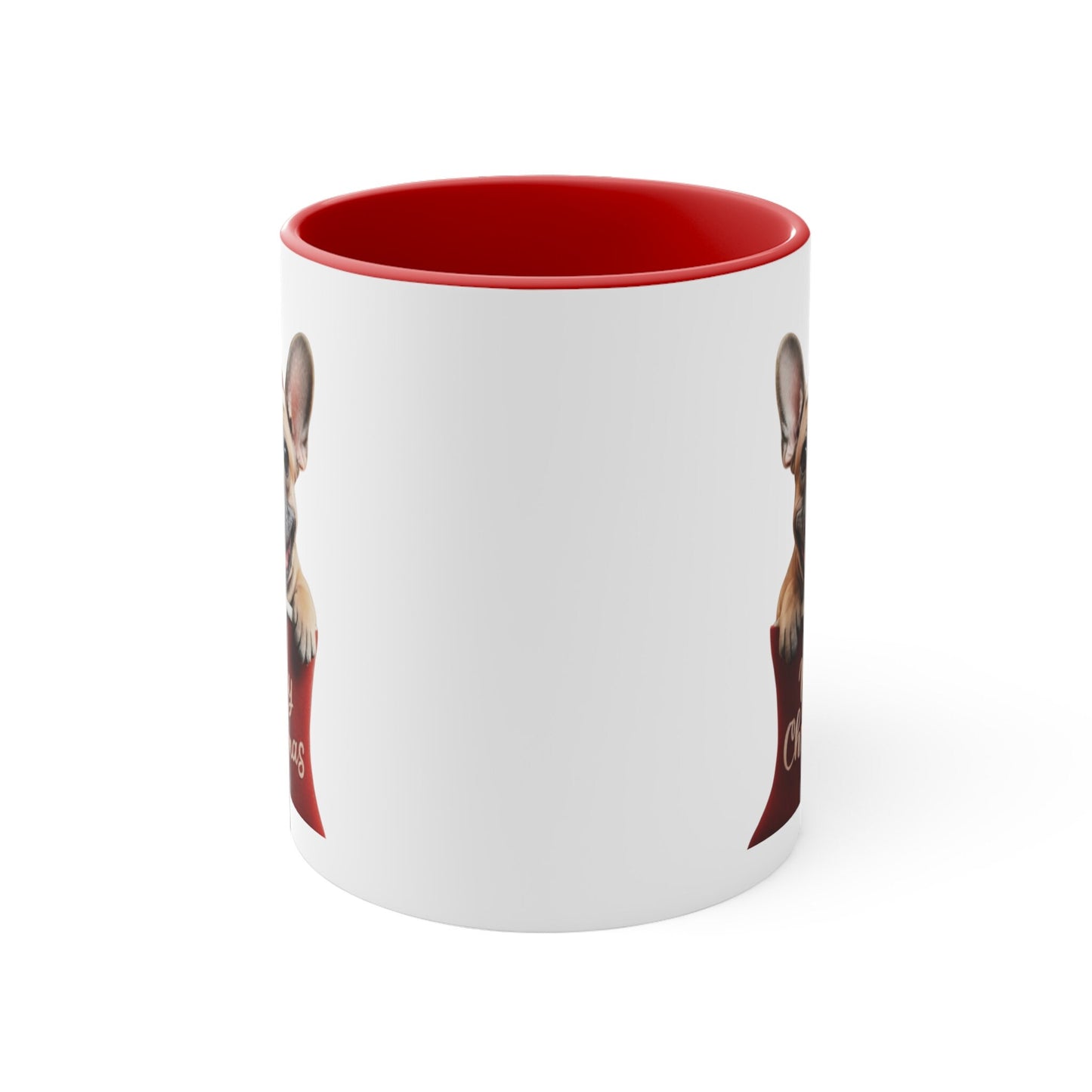 French Bulldog in Stocking with Santa Hat Merry Christmas | Coffee Mug, 11oz