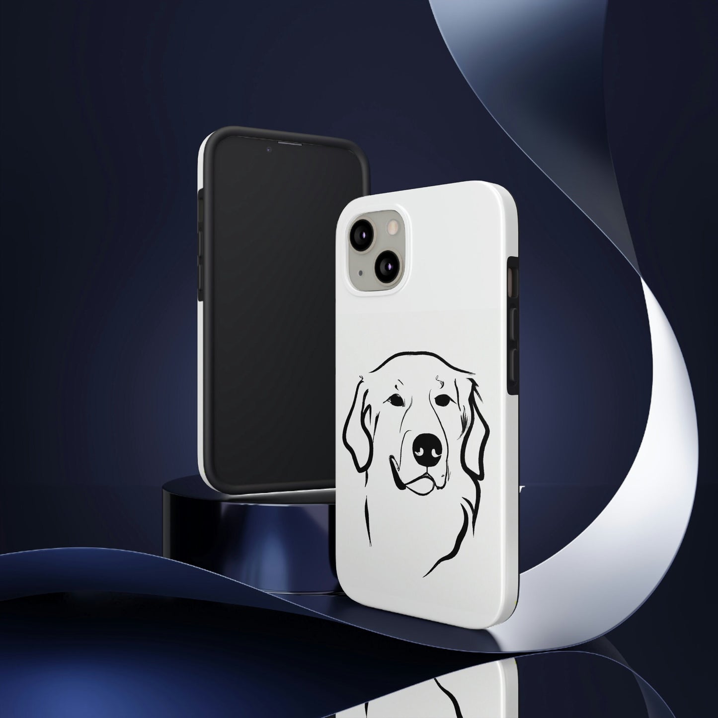 Golden Retriever Minimalist Outline | Tough Phone Case