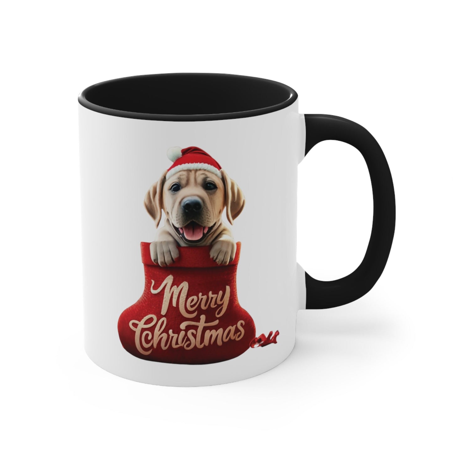 Labrador Retriever in Stocking with Santa Hat Merry Christmas | Coffee Mug, 11oz