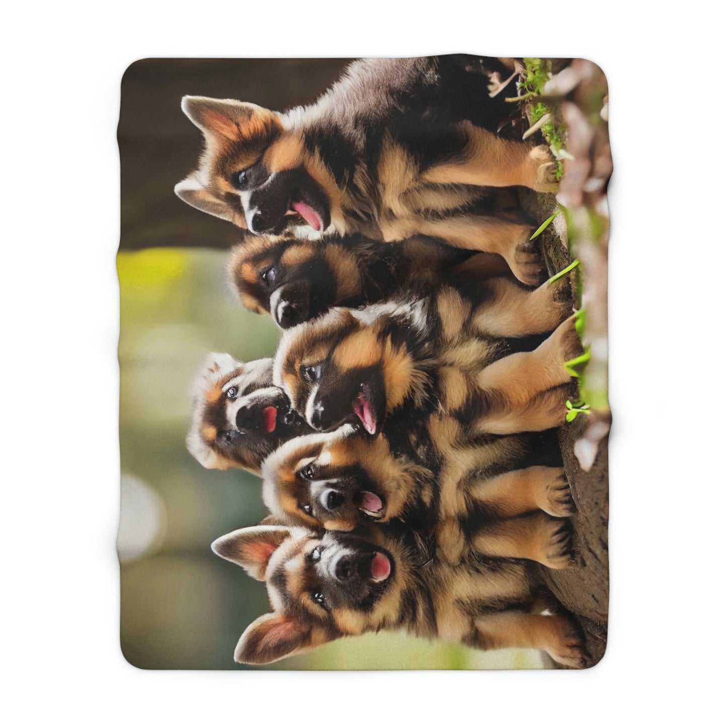 German Shepherd Puppies Blanket, Playing in the Park, Dog Gift, GSD Lover