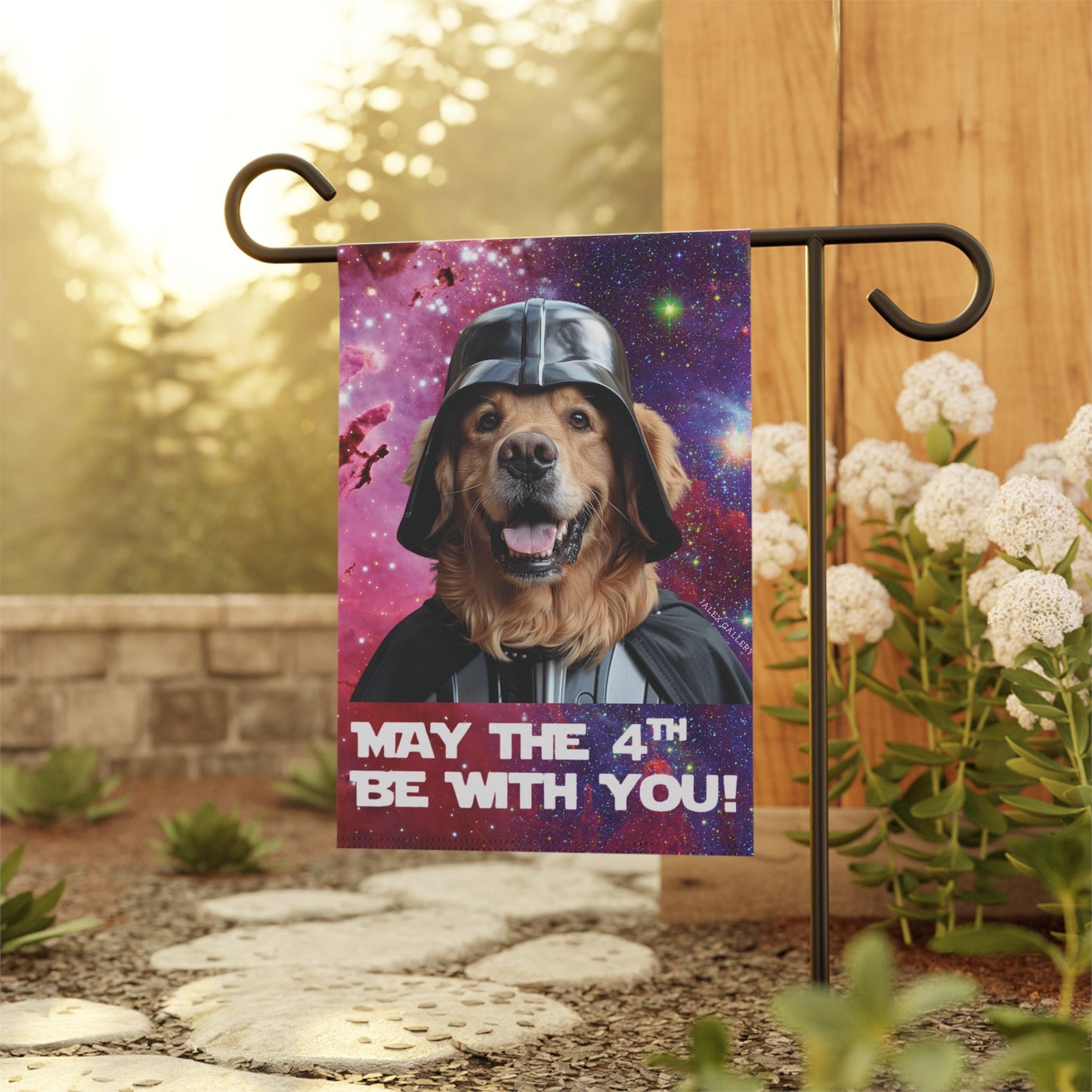 Yellow Labrador Flag, Garden Flag, May The 4th Be With You!, Star Wars, House Flag, Banner, Printed Both Sides, Gift, Dog Lover